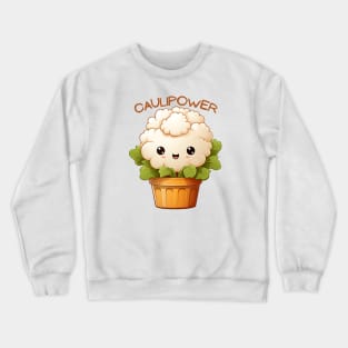 Caulipower, Kawaii Cauliflower Crewneck Sweatshirt